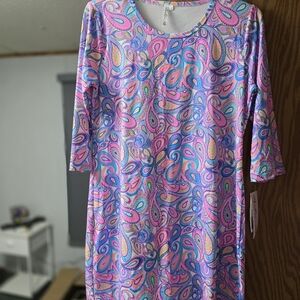 Lulu-B Pink and Purple Midi Dress